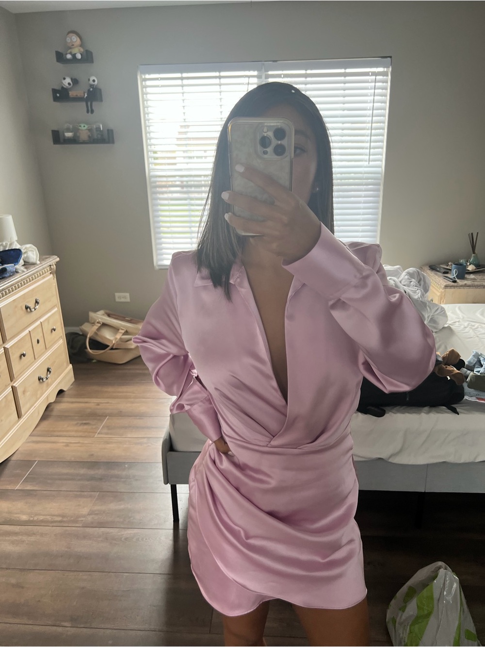 Zara Blush Pink Satin dress